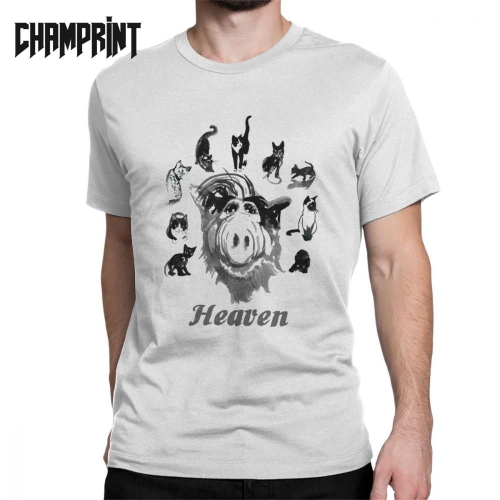 

Men Heaven Alf T Shirts Tv Comedy Gordon Shumway Sitcom Cat Series Alien Pure Cotton Short Sleeve Tees Birthday Gift T-Shirts