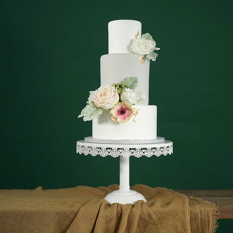 الراقية الزفاف حلويات الجدول الدعائم الدانتيل الجانب كعكة صينية الحديد عالية كعكة الزفاف الوقوف الرئيسي كعكة صينية