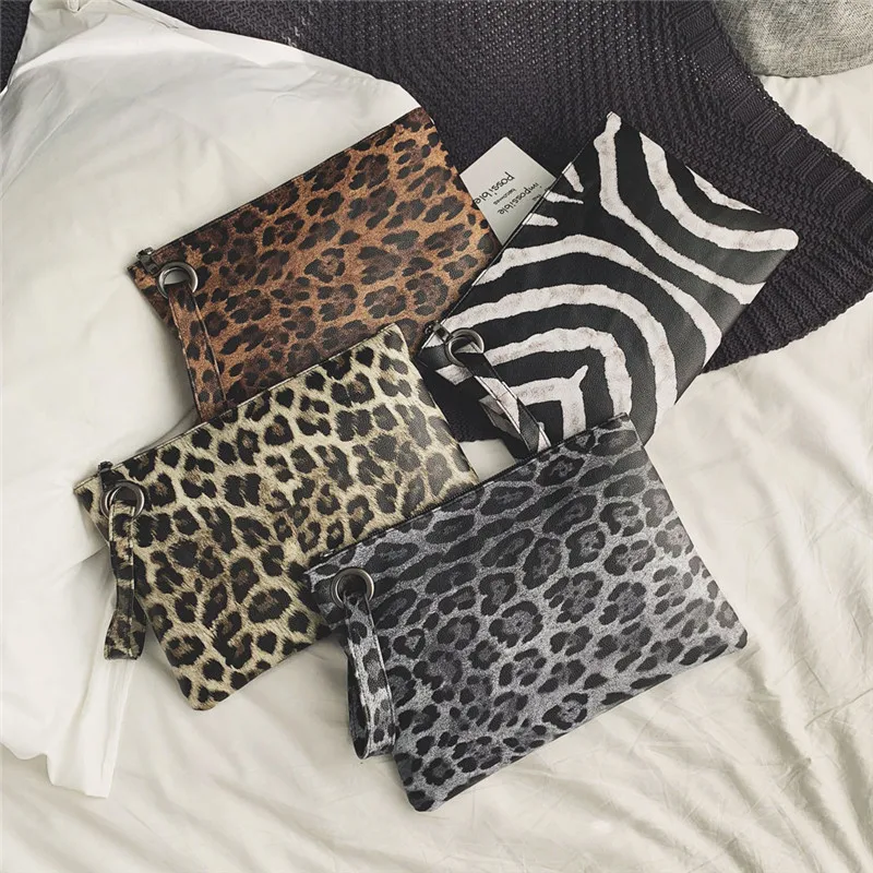 Винтажная женская кожаная леопардовая Сумка-клатч, сумка на плечо, кошелек, удобная сумка, сумки, дневной клатч, мужские большие кошельки, сумка с ручкой#40