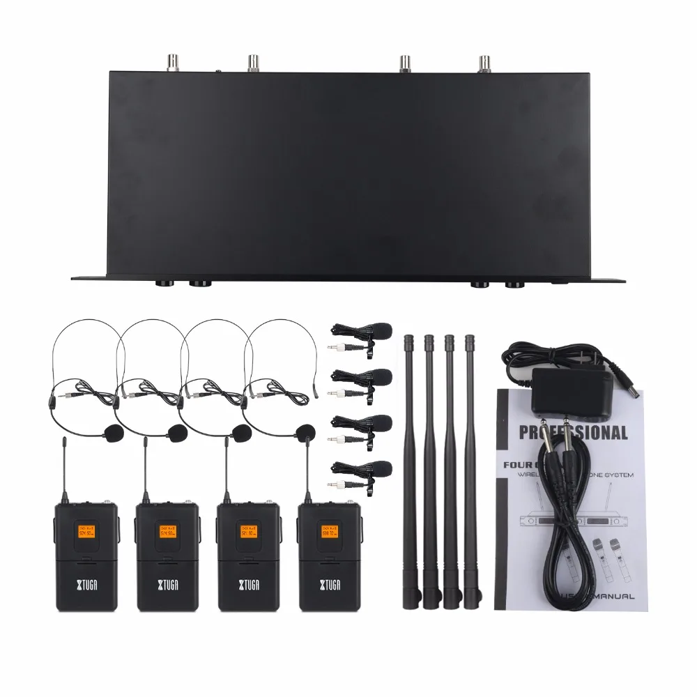 XTUGA A400 Metal Material 4-Channel UHF Wireless