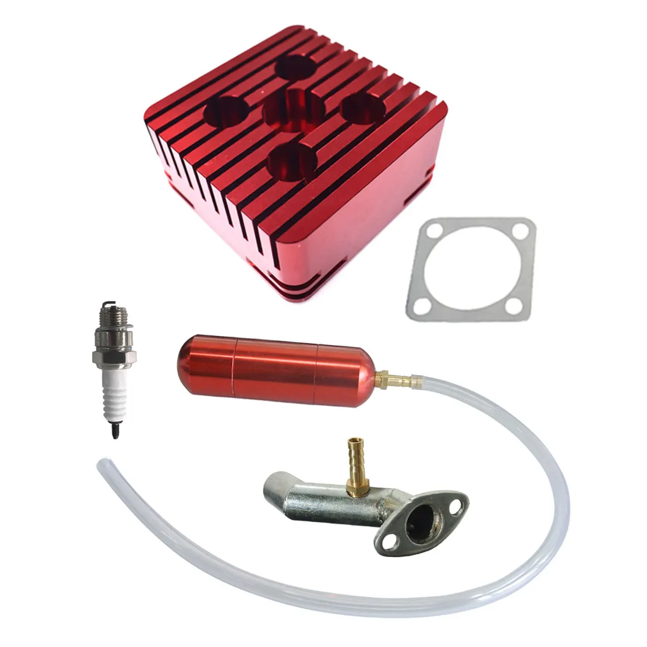 CNC czerwony plac czerwony w moskwie głowicy cylindrów Power Boost butelki dla 80cc silnika motorower CNC czerwony plac czerwony w moskwie głowicy cylindrów Power Boost butelki dla 80cc silnika motorower