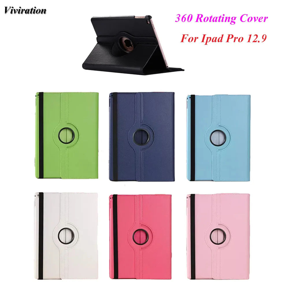 

Flip Case For iPad Pro 12.9 Smart 360 Degree Rotating Stand Cover Luxury PU Leather Tablet Case Wholesale High Quality Cover