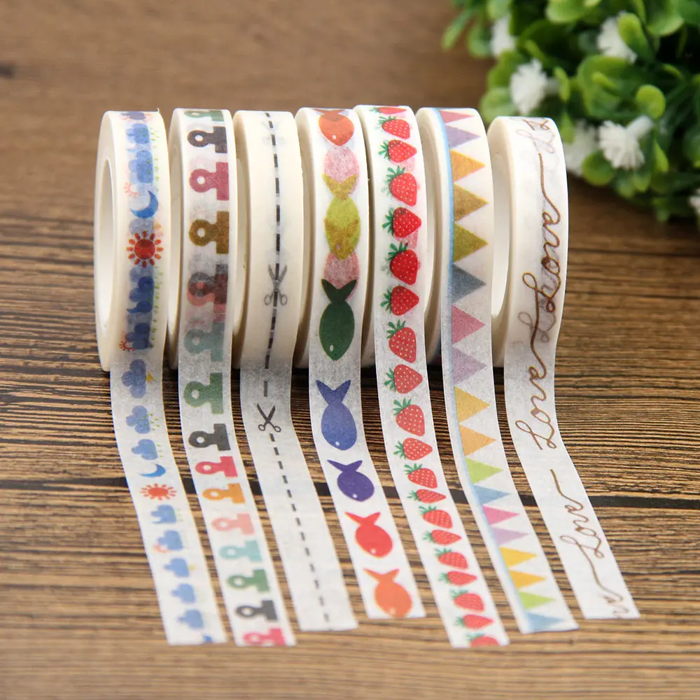 8 mm*7m Narrow paper tape Slim Series Decorative Washi Tape DIY