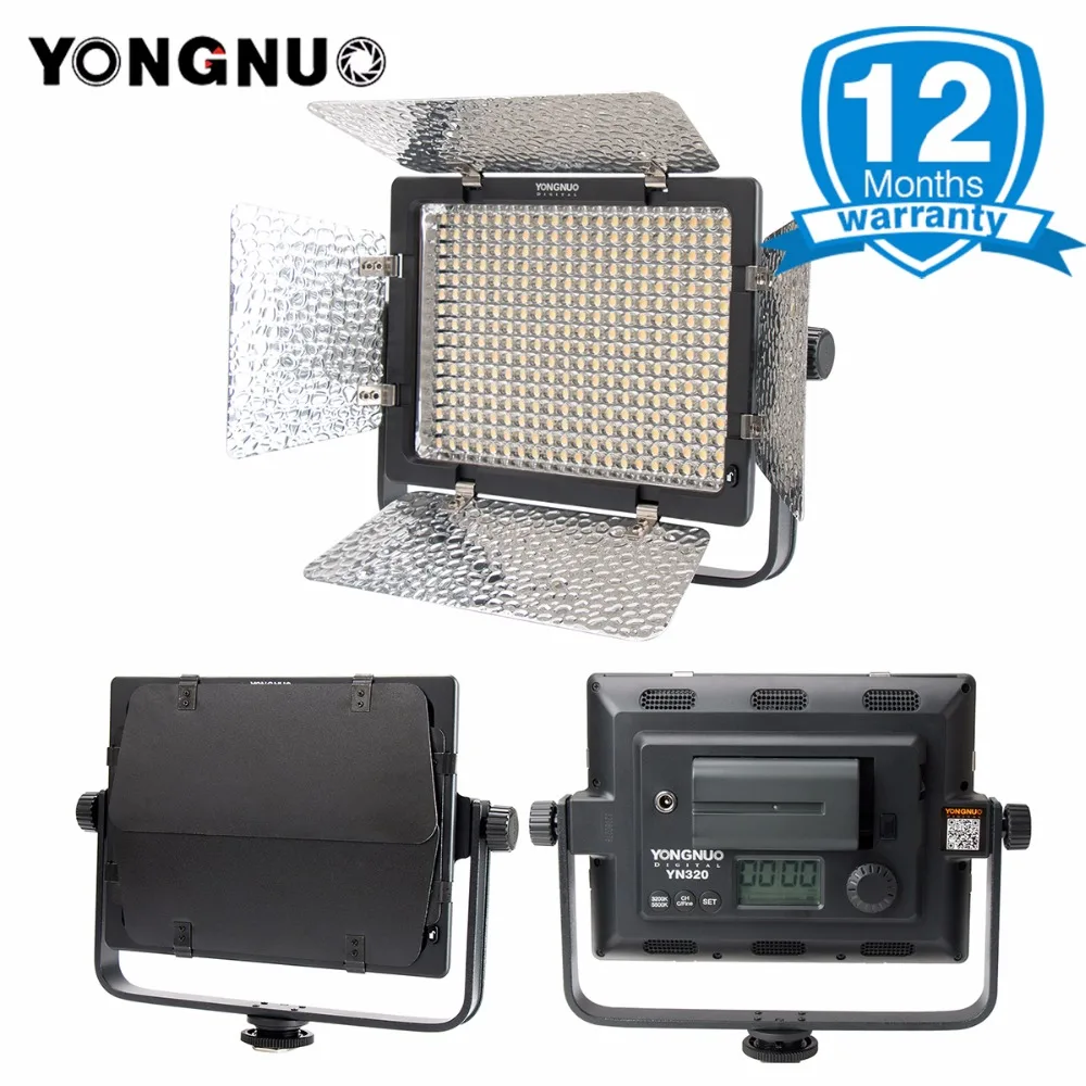 

2018 YONGNUO YN320 Photo Studio LED Panel Video Light with Stand Holder High Brightness Video Light for Canon Nikon DSLR Camera