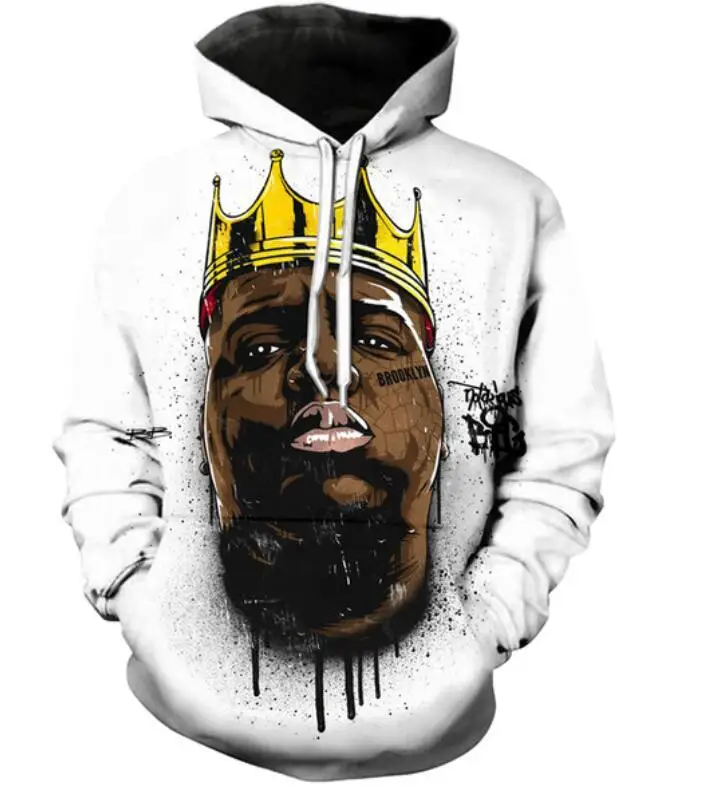 

New Fashion Couples Men Women Unisex Rapper Biggie Smalls/2pac Tupac 3D Printed Hoodies Sweater Sweatshirt Jacket Pullover Top