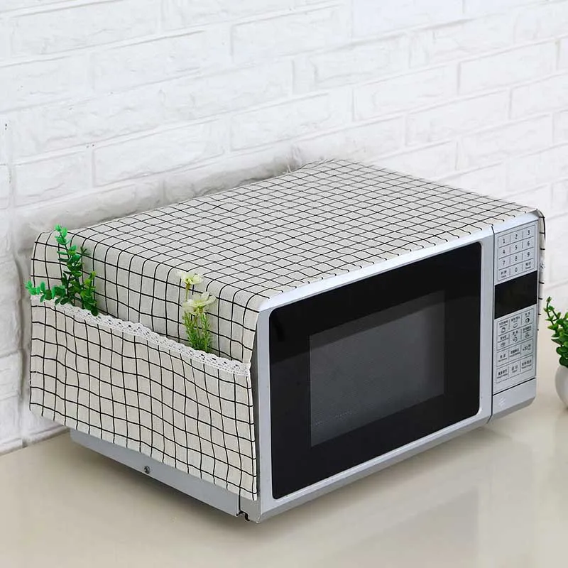 35*95cm Microwave Oven Dustproof Cover With Pockets Cloth Microwaves