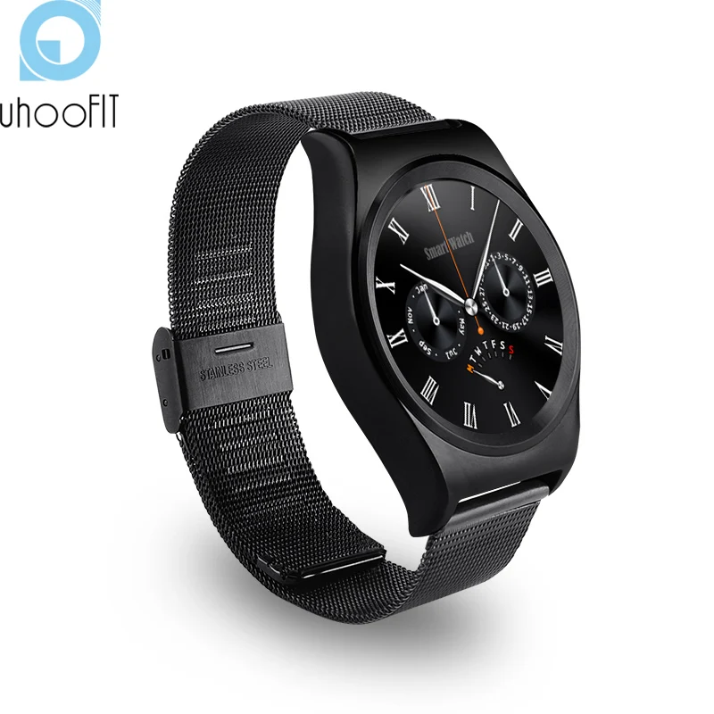 Uhoofit Bluetooth Smart часы X10 круглый Сенсорный экран монитор сердечного ритма сидячий
