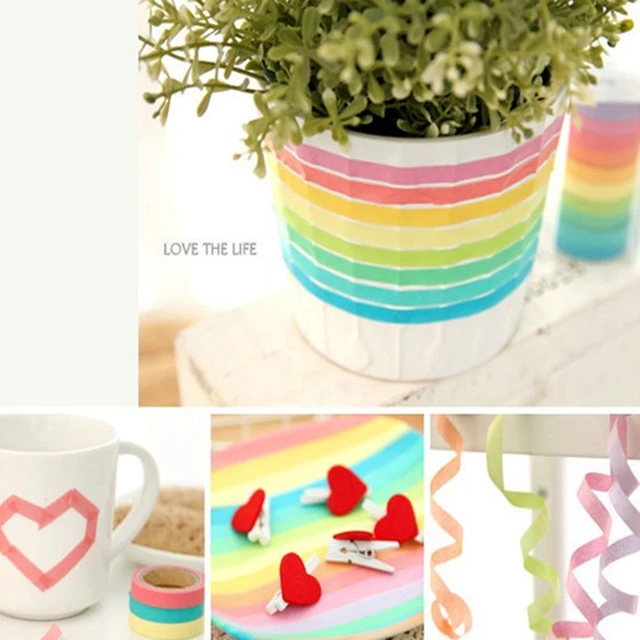 10Pcs/Lot Macarons Masking Washi Tape Set DIY Craft Decor Scrapbooking Tape for Diary Album Stationery School Supplies 10color