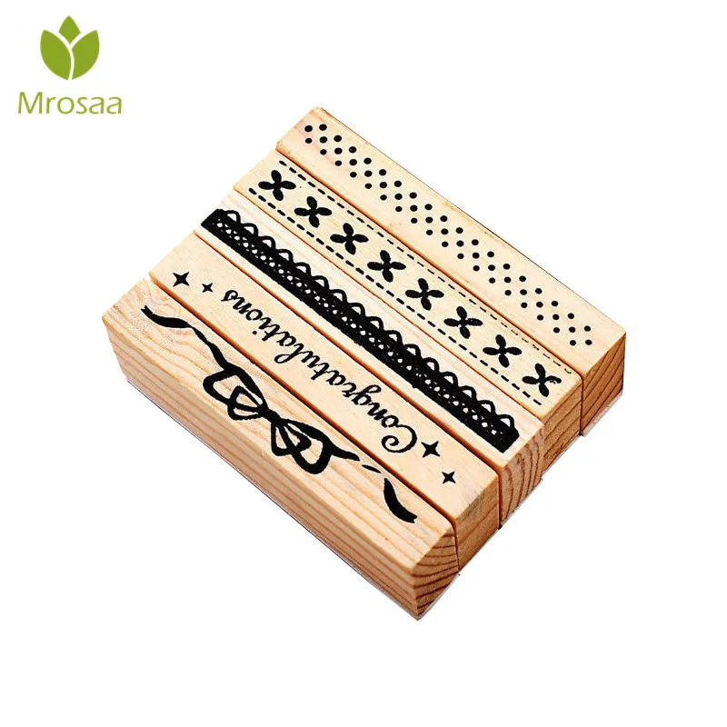 

Vintage cute Lace Bow Dot decoration stamp Handmade wooden rubber stamps for scrapbooking stationery DIY craft standard stamp