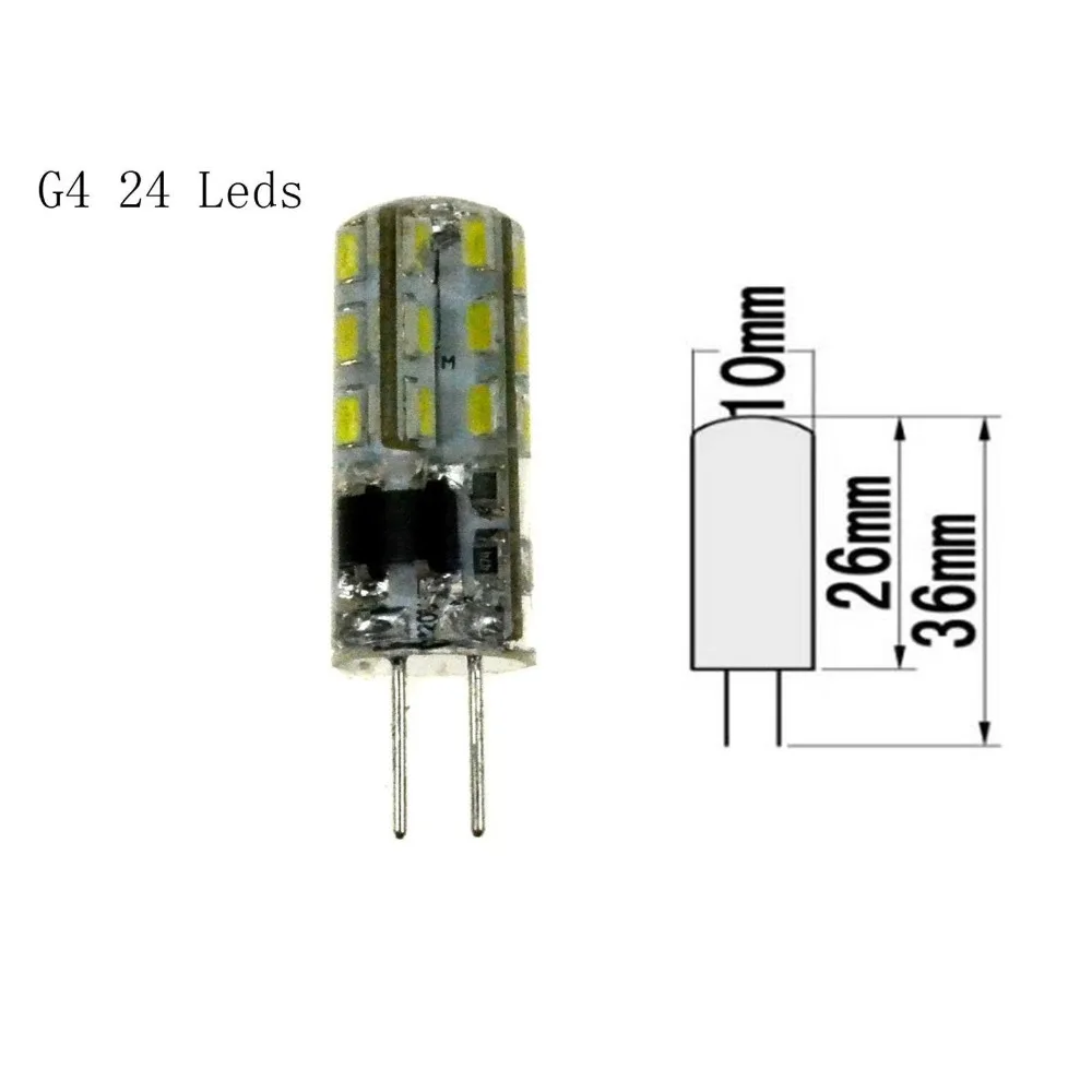 3014 SMD 교체 할로겐 램프 전구, 냉/온백색 조명, G4, 3W, 24LED, 12V, 110V, 220V, 10 개/로트