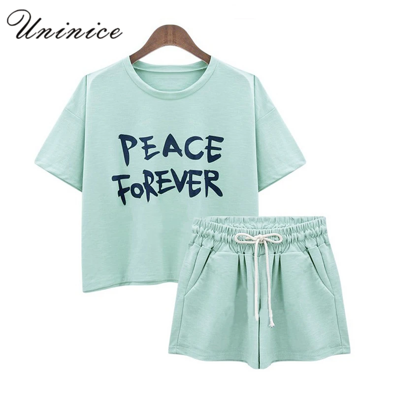 UNINICE Summer Short Suit Set Women's Clothing Plus Size 5XL Two Pieces