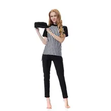 Женский комплект бикини из 3 предметов, скромный мусульманский купальный костюм, полосатый принт, купальники, большие размеры, исламский Буркини, пляжные купальные костюмы VKYY1037