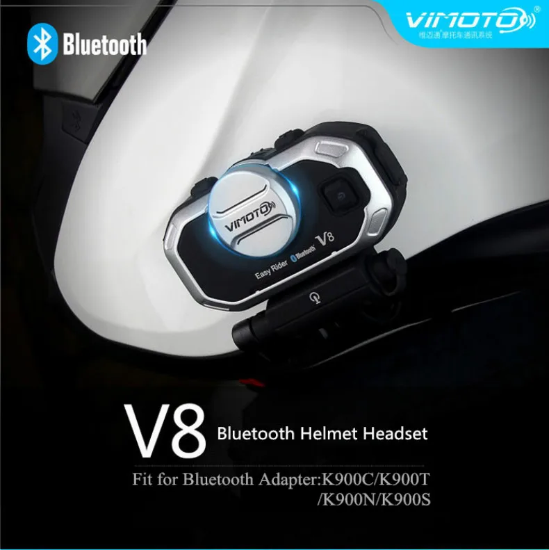 Motorcycle Helmet Bluetooth Headset Vimoto V8 850mAh Multi-function BT Interphone Motorbike Stereo Headphones for Two Way Radios (1)