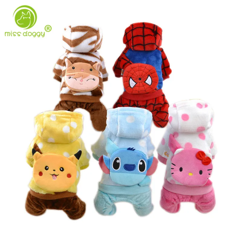 

Soft High Quality Fleece Pet Dog Jumpsuit Lovely Cartoon Animals Clothes for Small Dogs Winter Padded Warm Puppy Overalls 10E