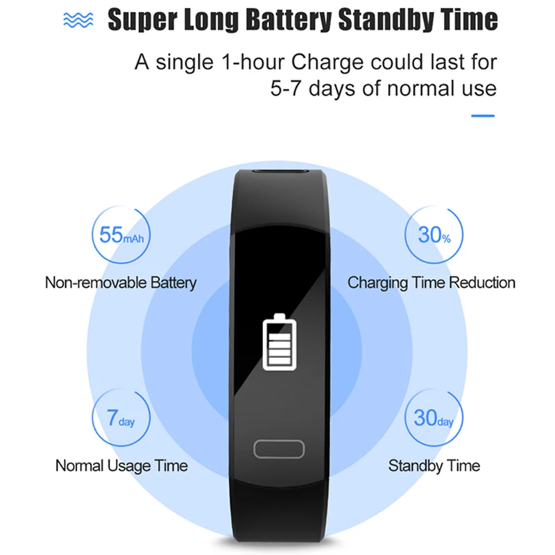 BANGWEI Smart watch women men Sport watch Heart rate monitor Long standby fitness tracker IP67 waterproof watch for Android iOS