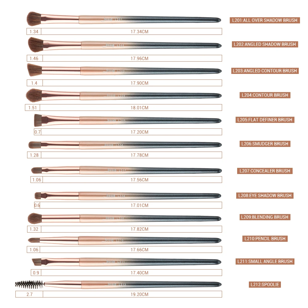Jessup кисти 18 шт. набор кистей для макияжа и 1 шт. косметичка для женщин Кисть для макияжа пудра Тональная основа точный карандаш тени для век