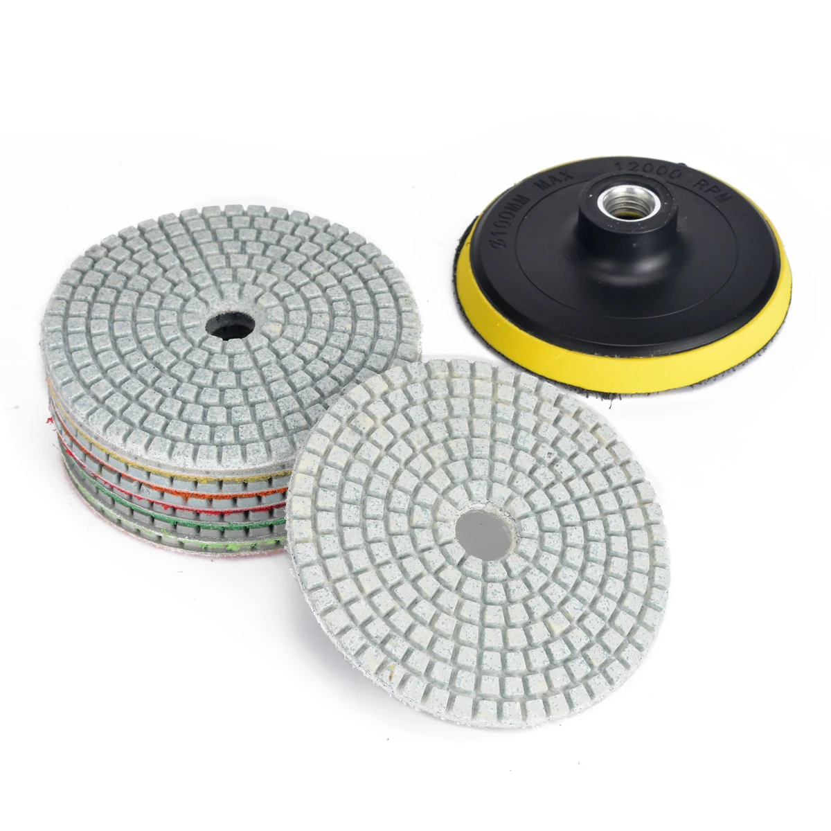 9pcs Smooth Wet Dry Diamond Polishing Pads 4 Inch/100 mm Set For Granite Concrete Travertine Mayitr Marble Polishing Pads Tools