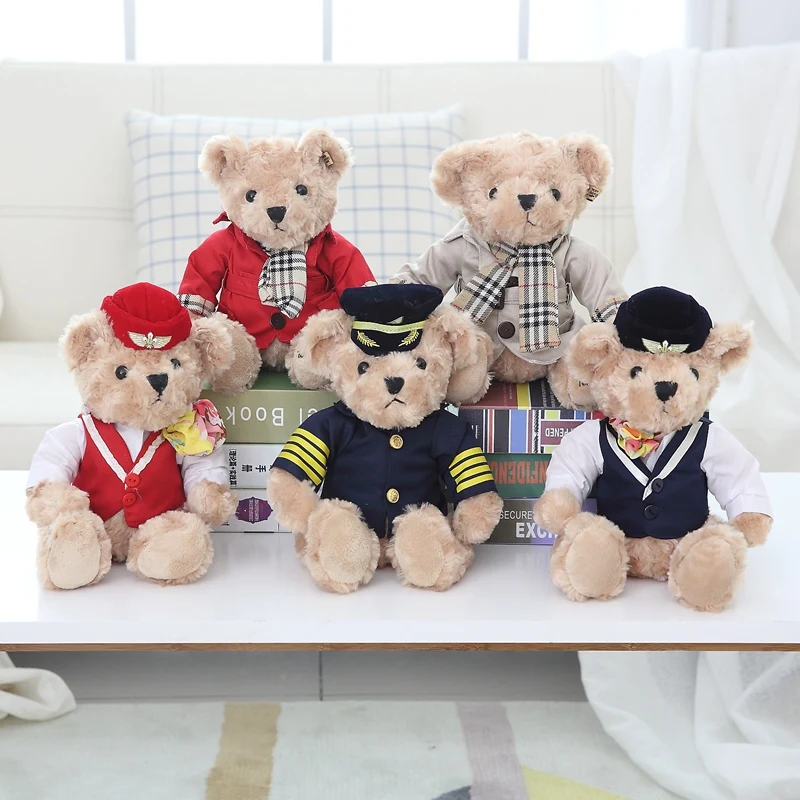 Wholesales 20Pcs A Lot 25cm Soft Teddy Bear With Uniform Plush Toy Stuffed Bears | Игрушки и хобби