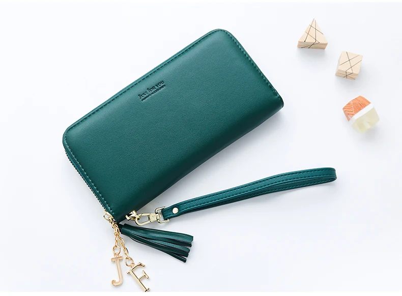 Tassel Wristband Women Wallet Many Departments Female Wallets Brand Designer Ladies Long Clutch Purses Phone Pocket Card Holder