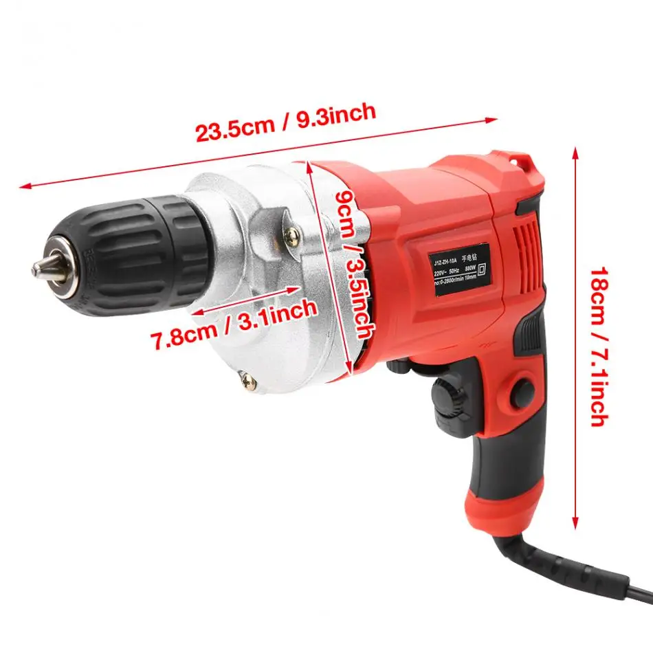 Электродрель Инструменты Горячая 220 В 880 Вт набор 2800 об/мин Электрическая дрель для дерева Стекло железная пластина режущие инструменты