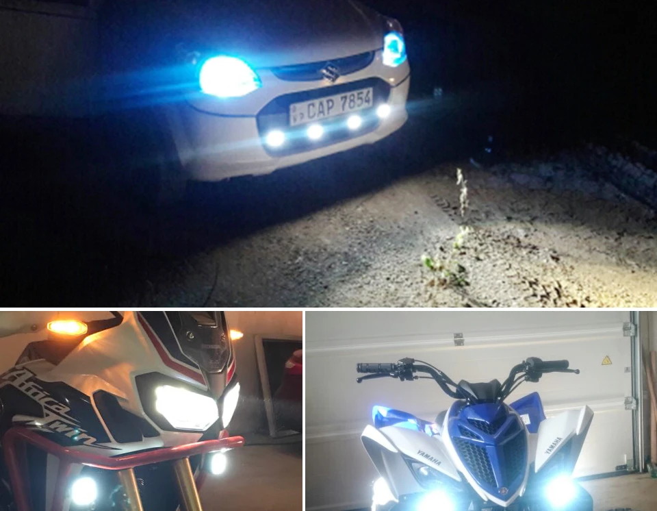 VooVoo LED 10W 1200LM Motorcycle Headlight Lamp 6 Led Moto Light Assembly Scooters Spot Light 6000k White DC 9-85V Super Bright_01 (9)