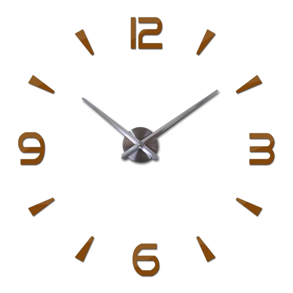 Новые Настенные часы кварцевые гостиная diy часы современный дизайн часы horloge Мураль акриловое зеркало 3d настенные наклейки - Цвет: Шоколад