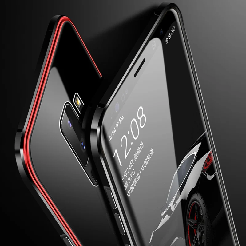 Luxury Metal Bumper Case For Samsung s9 Plus 360 plating Frame Hard Tempered Glass Thin Back Cover Coque |