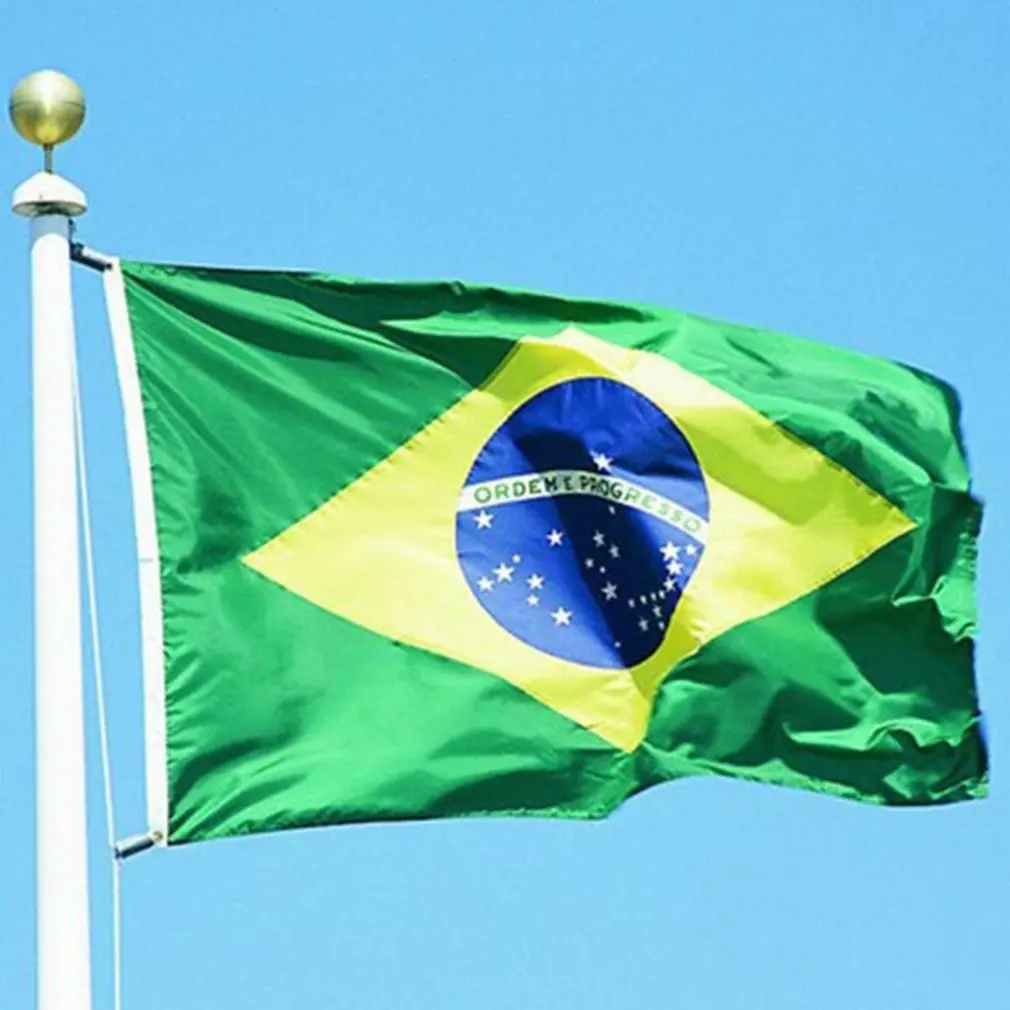 

The polyester flag no. 4 of the Brazilian flag, 90x150cm 3x5ft, is perforated square flag