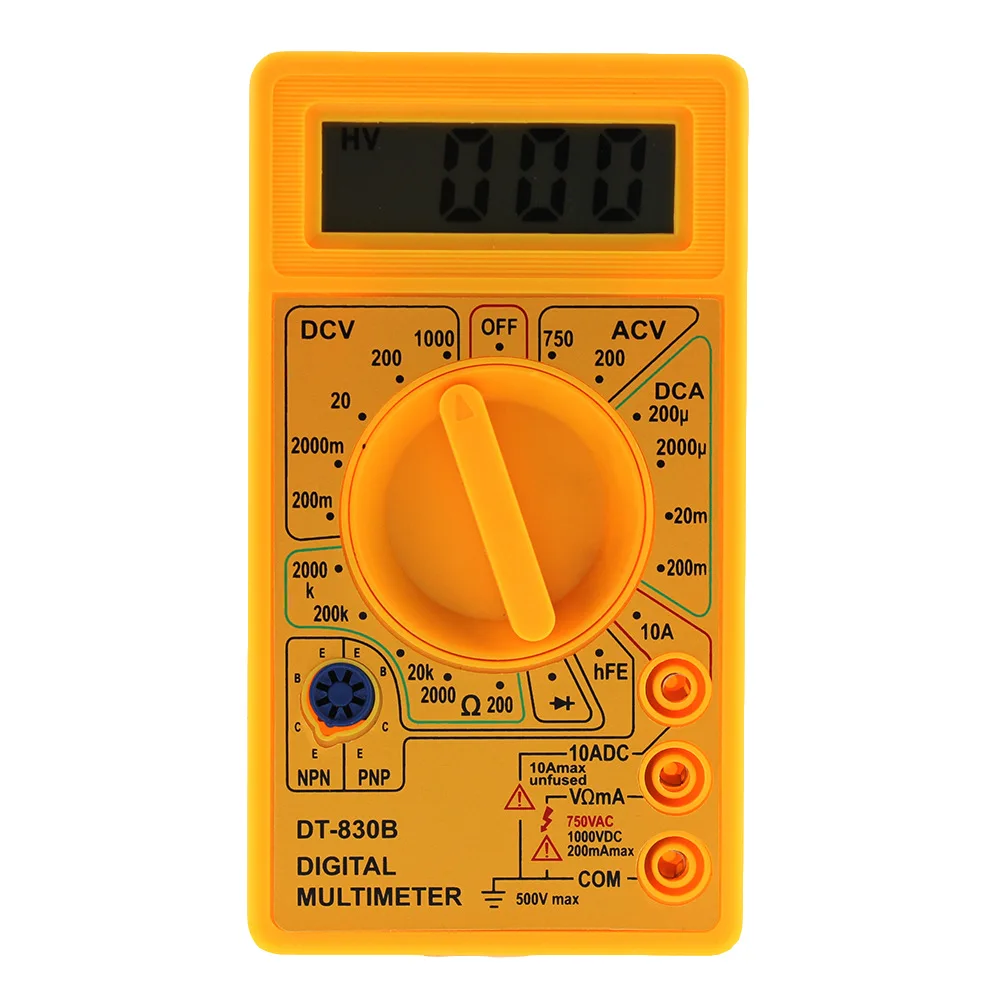 Brand New Yellow Digital Display Multimeter Backlight LCD Screen High