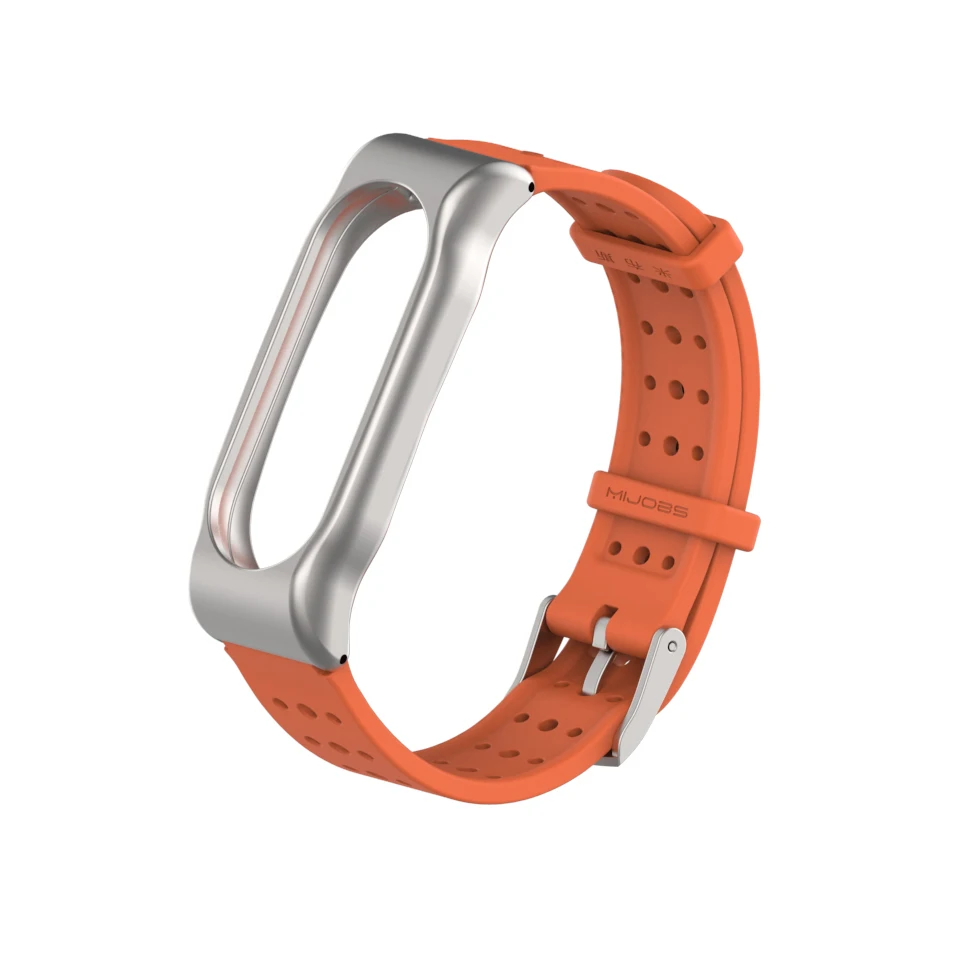 Mijobs Sport Mi Band 2 Strap Silicone Bracelet for Xiaomi Mi Band 2 Strap Smart Band Accessories Wristband Mi Band 2 Strap Metal
