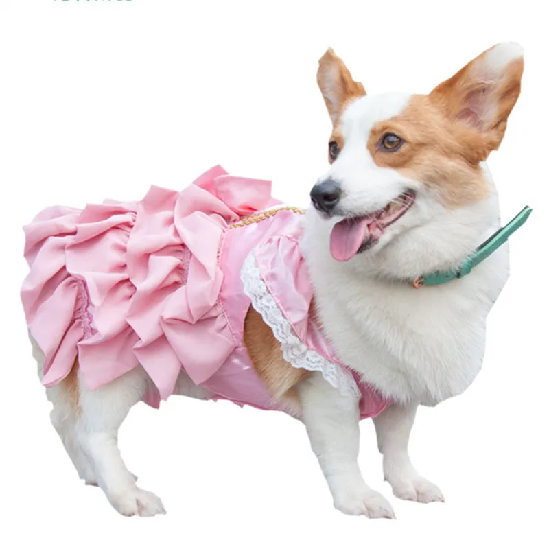 Одежда для собак Welsh Corgi летнее платье питомцев Poodle Bichon Pomeranian Schnauzer юбка