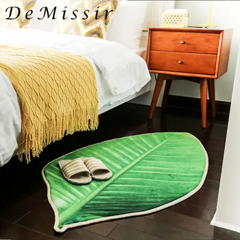 

DeMissir Creativity Life Green Palm Leaf 3D Print Carpet For Living Room Bedroom Vibrant Home Decorate Kids Play Mat Floor Rugs