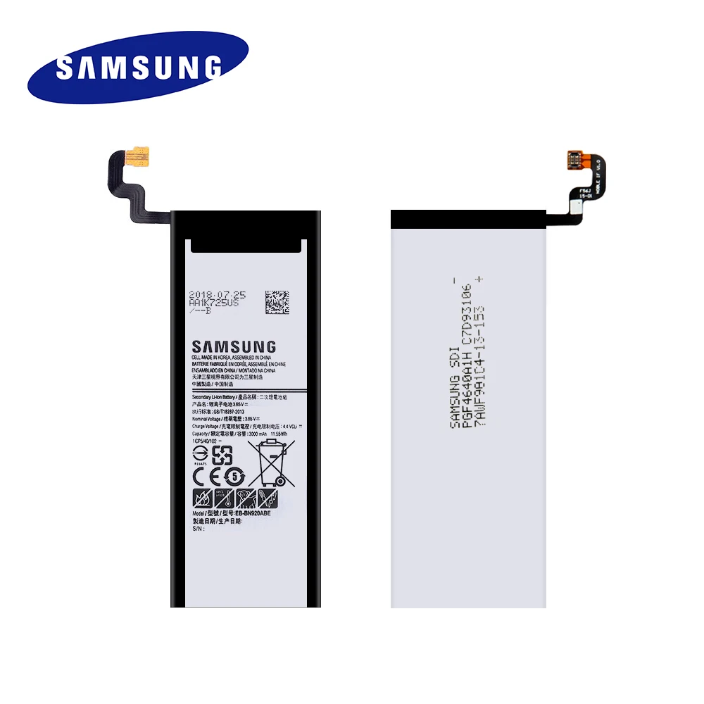 Сменный аккумулятор для Samsung Galaxy Note 5 100% оригинальный сменный N9200 N920t N920c Note5 EB BN920ABE