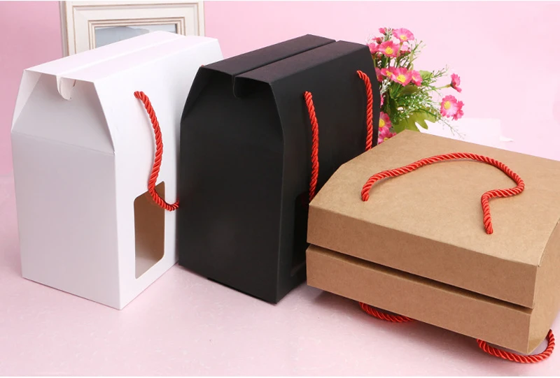 10 шт Большой Подарочный пакет из крафт-бумаги с прозрачным окном портативные упаковочные коробки для конфет и чая гайки шестигранные бутылки коробки для конфет