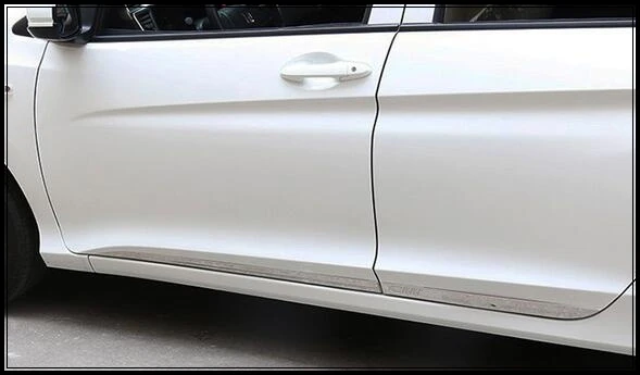 High quality stainless steel 4pcs side door trim, door protection bar with logo For Honda City 2015