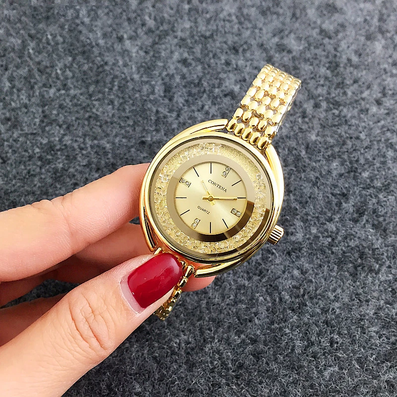 Топ бренд CONTENA роскошные часы женские розовое золото браслет montre femme relogio