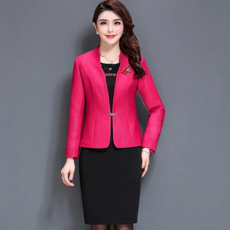 

scoop neck mother of the bride dresses with Jacket Knee-Length vestidos de festa
