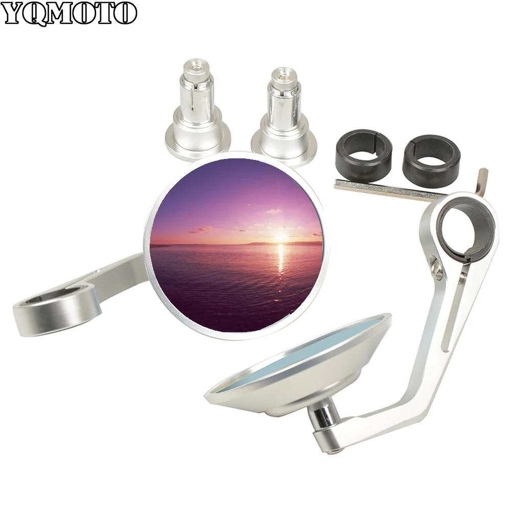 

Universal Round Motorcycle Mirror Rear View Handle Bar End Rearview Side Mirrors accessories for Kawasaki Z700 800 Honda KTM BWM