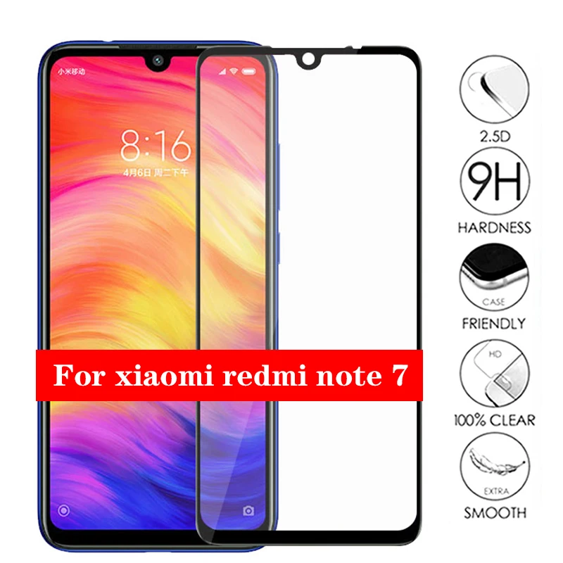 

Protective glass For Xiaomi Redmi Note 7 Tempered Glass Redmi Note 7 Screen Protector redmi note7 6.3'' Full cover protect Film