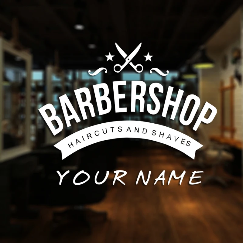 DCTAL Man Barber Shop Sticker Name Bread Decal Haircut Shavers Posters