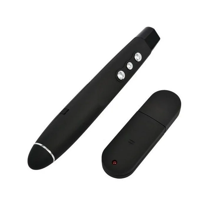 

Wireless PPT Presenter Red Laser Presenter Pen for Powerpoint Presentation RF Remote Controller with USB Receiver