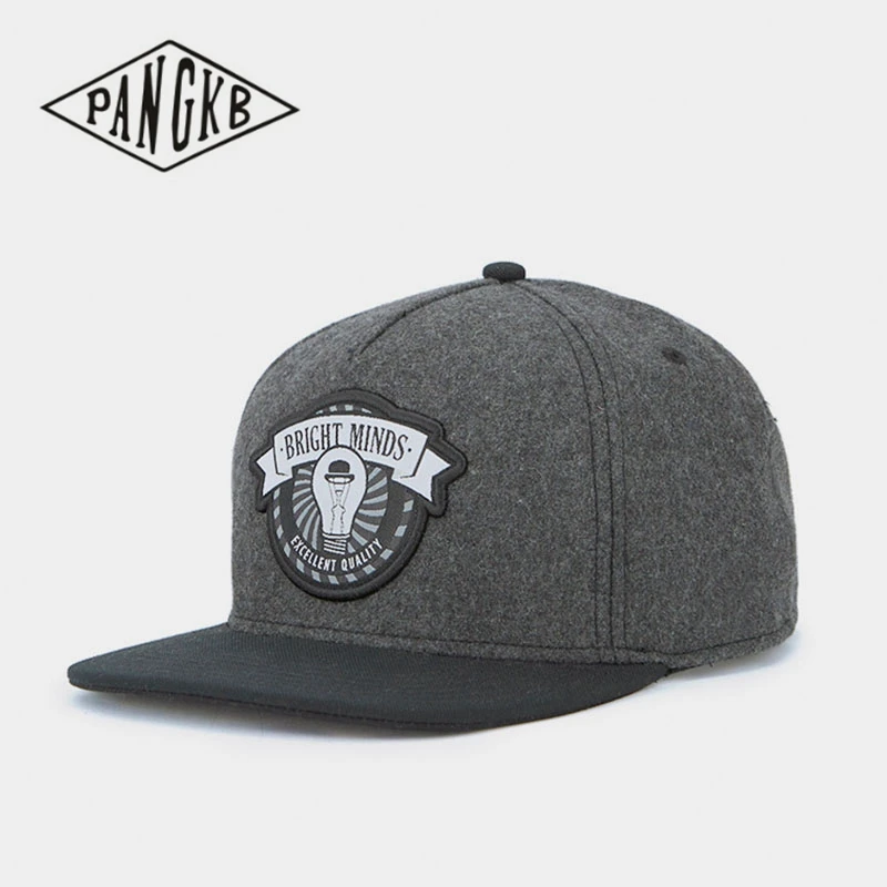 

PANGKB Brand BRIGHT MINDS CAP gray woolen hip hop Street dance snapback hat for men women adult outdoor casual sun baseball cap