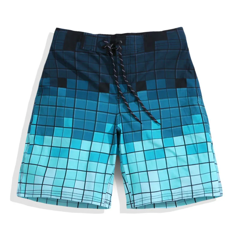 

Summer Loose Beach Pants Men's Fast Dried Seaside Holiday Flat Corner Swimming Pants, 5-point Lattice Sports Surfing Shorts