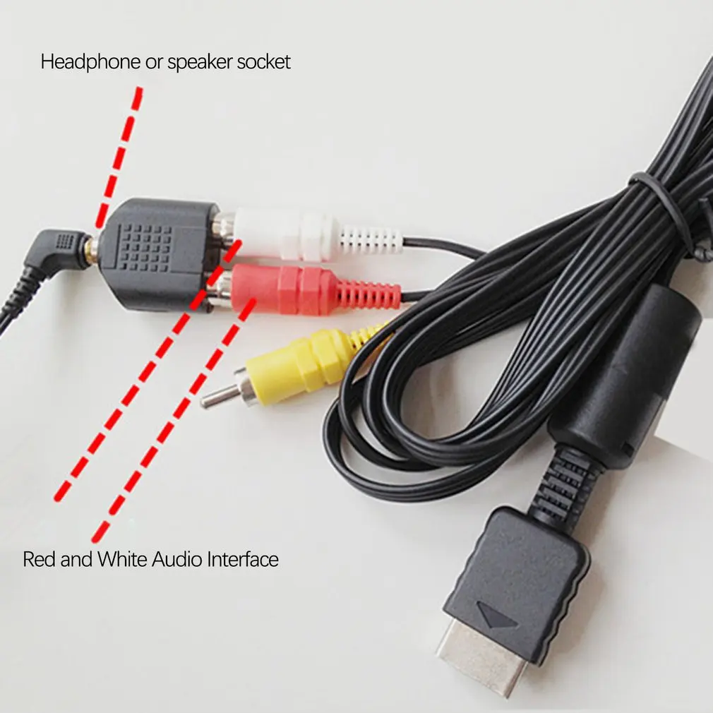 Высокое качество 1,8 м rca tv кабель AV ведущий Звук Видео кабели для sony для PS2