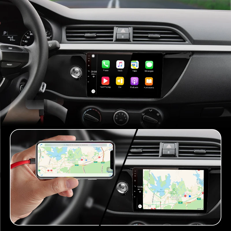 Flash Deal AWESAFE Android 8.1 4G+64G Car Radio Multimedia Video Player GPS Navigation CarPlay 2 Din 9" For For KIA RIO 4 2017 sedan no DVD 3