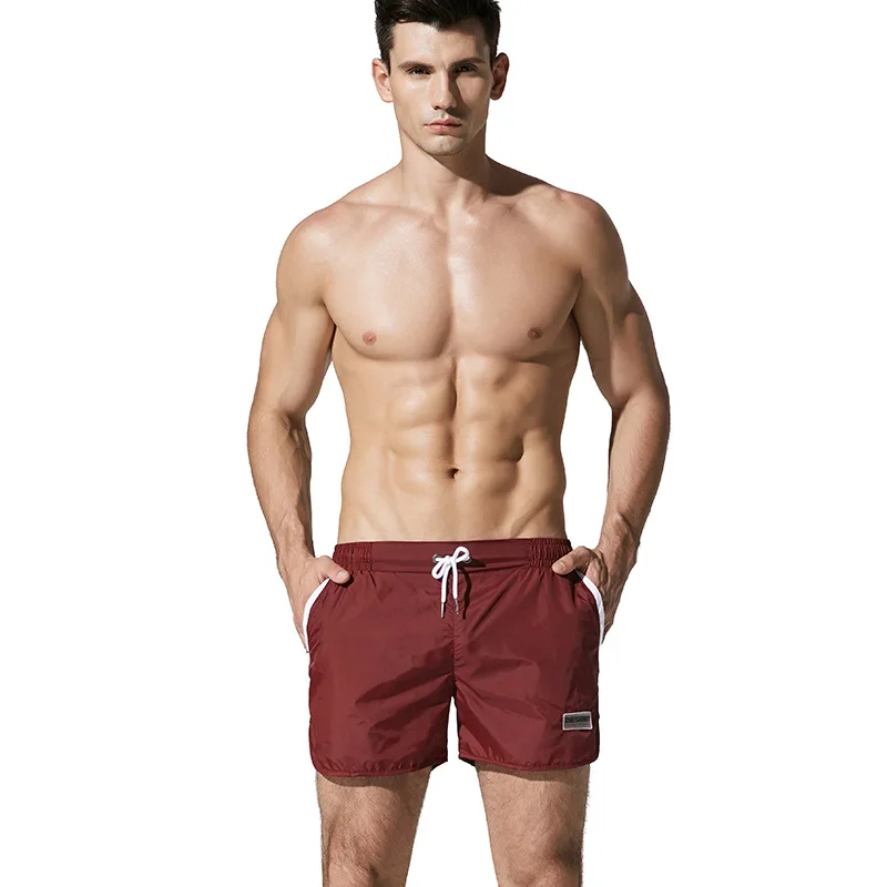 

2018 DESMIIT beach pants male 3 points solid color jogging pants light quick dry breathable hot spring swimming shorts