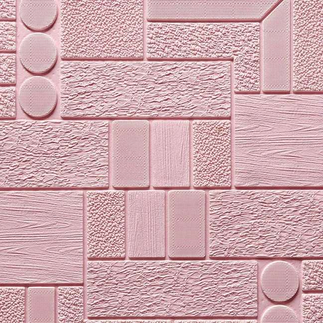 Современные 3d несимметричный узор, мягкая посылка, обои для спальни, гостиной, детской комнаты, водонепроницаемые, анти-столкновения, поролоновые наклейки на стену - Цвет: Розовый