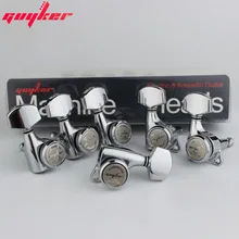 GUYKER хромированные тюнеры для фиксации гитары, головки для электрогитары, тюнеры, серебряные колышки для настройки гитары(с упаковкой