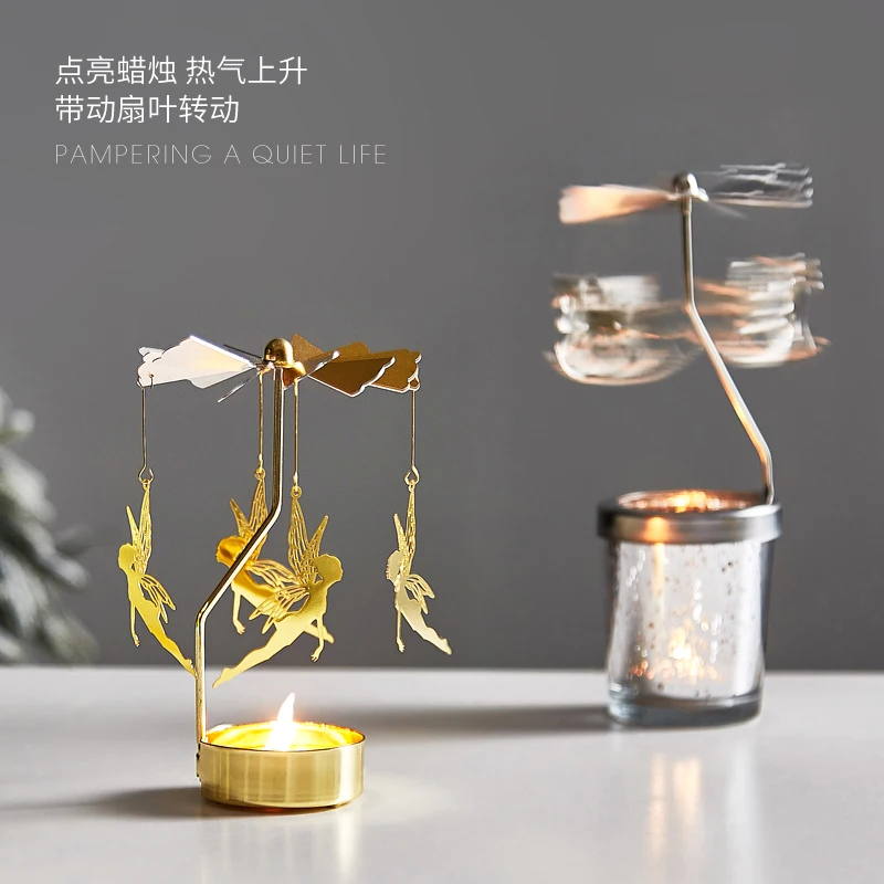 

Minimalist Rotating Candlestick Home Decoration Candlelight Dinner Romantic Halloween Christmas Party Wedding Decoration Gift