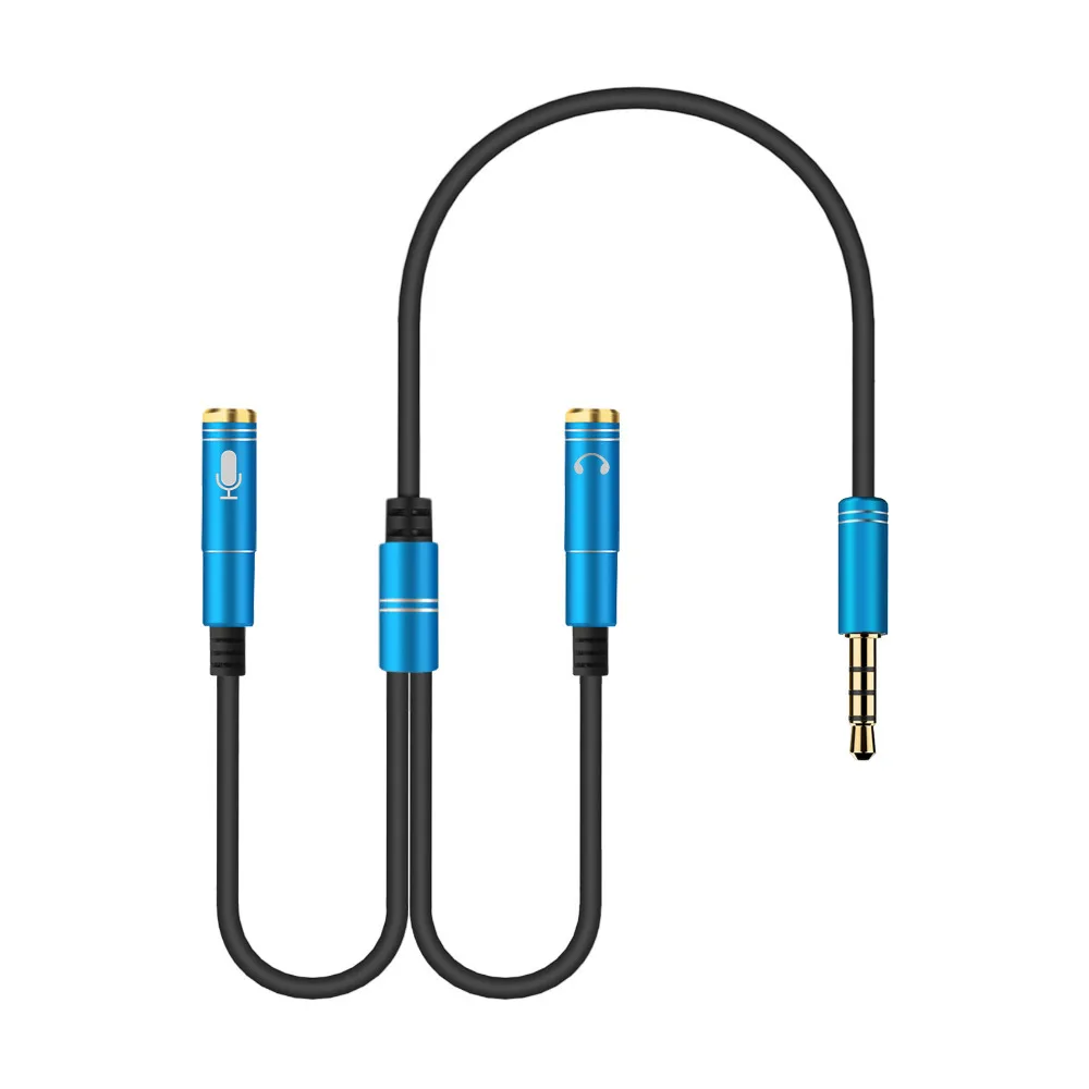 

3.5mm Jack Headphone Conversion head headset converter audio line Splitter Aux Extension for Computer PC Microphone laptop